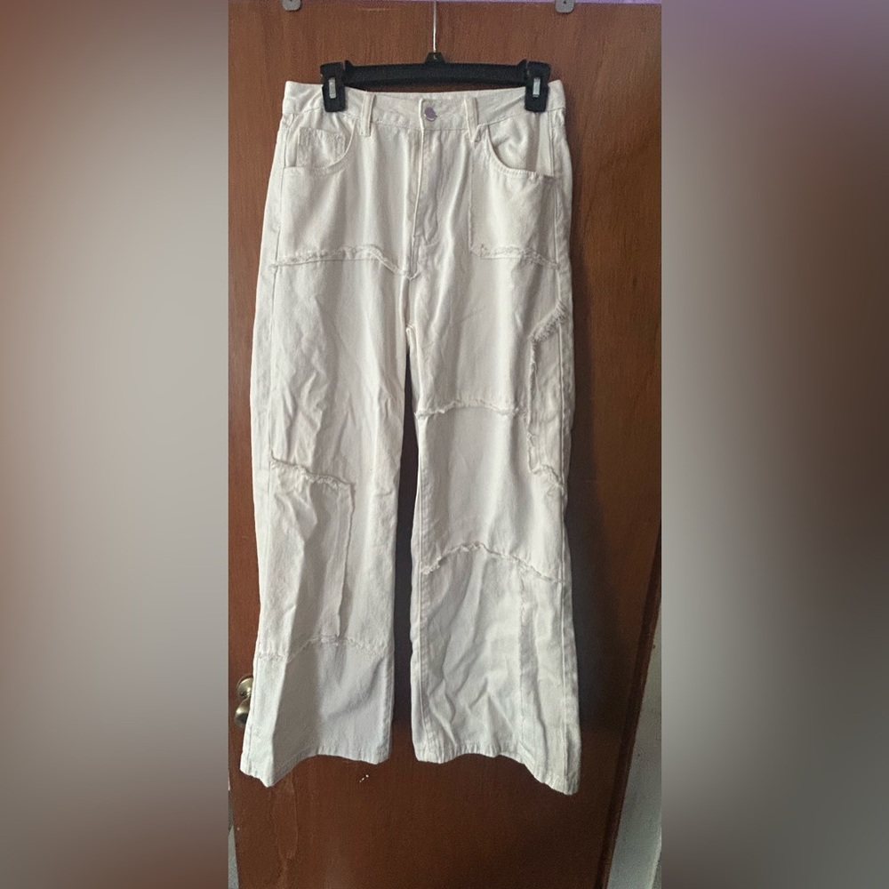 SHEIN White Flare Jeans